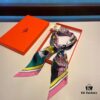 Hermès WOW Silk Hair Band - Dual-Sided Design, 100% Twill Silk, Scarf for Neck, Wrist, Waist or Bag Accessory