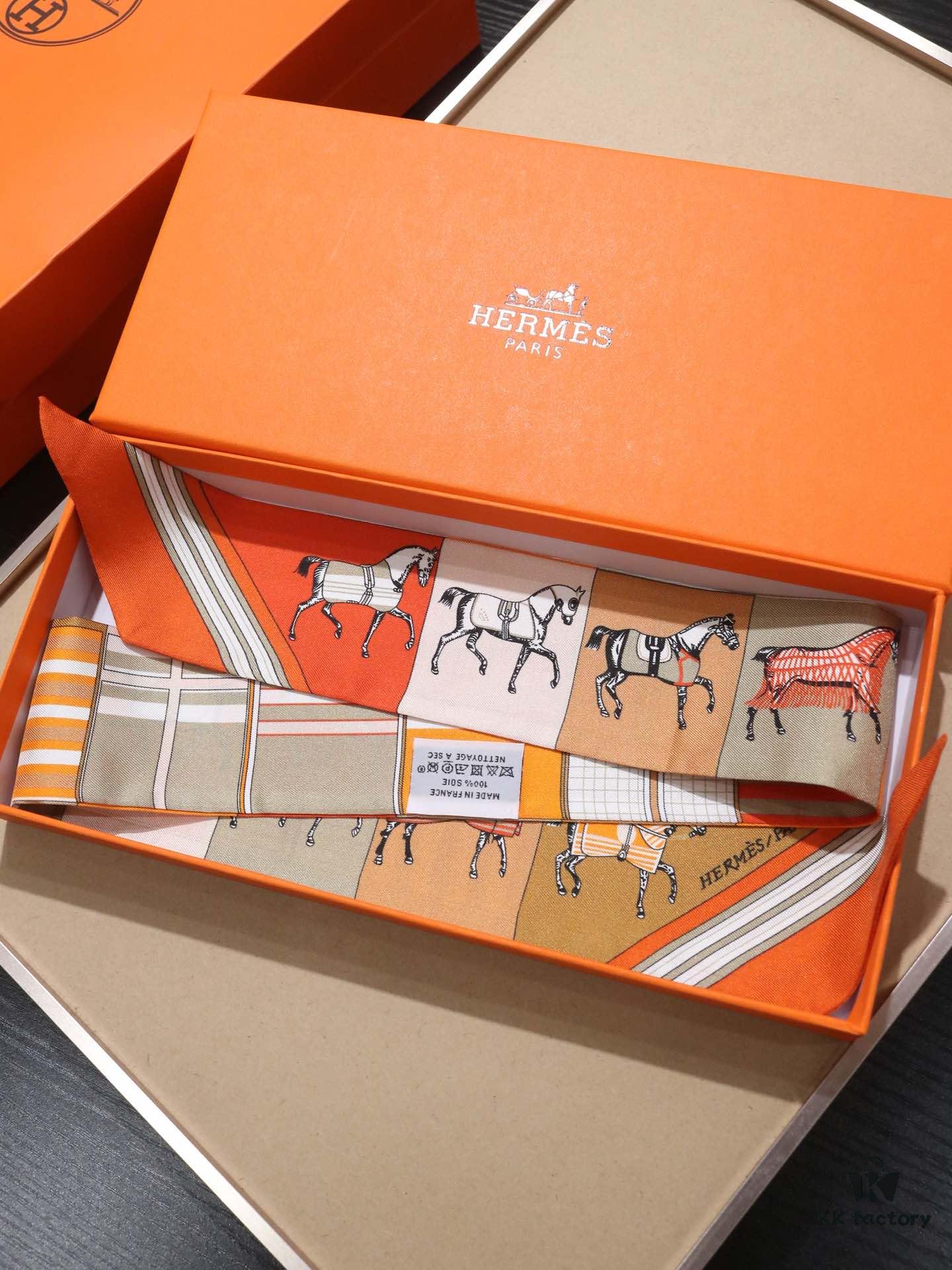 Counter Synchronized‼️ Hermès New Collection Silk Ribbon‼️ Top-Quality Twill Silk with Ultra-Fine Printing and Crystal-Clear Details, Perfect for Gifting or Personal Use 🎁