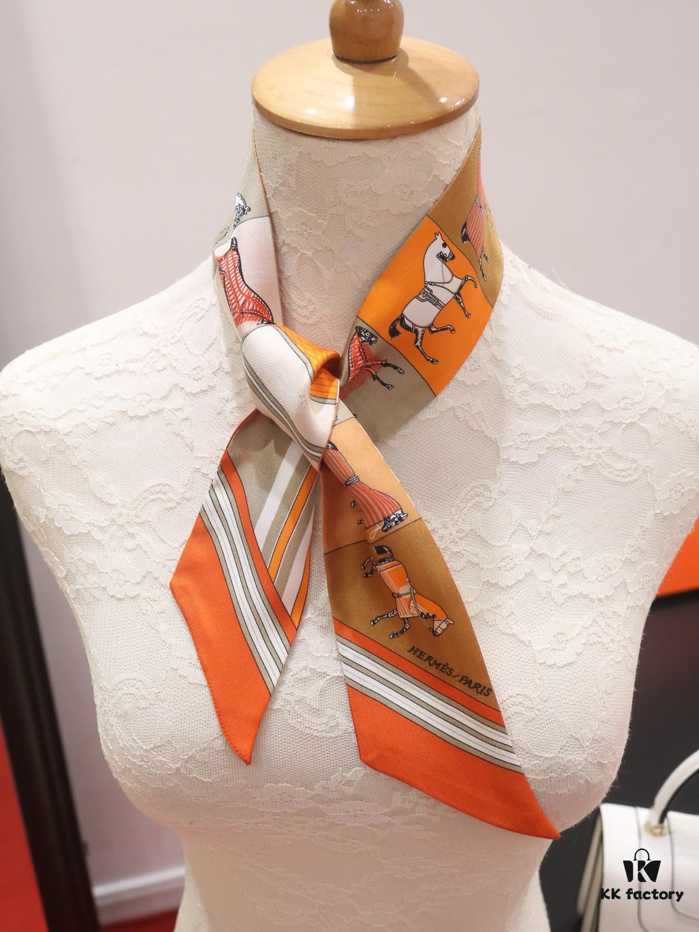 Counter Synchronized‼️ Hermès New Collection Silk Ribbon‼️ Top-Quality Twill Silk with Ultra-Fine Printing and Crystal-Clear Details, Perfect for Gifting or Personal Use 🎁