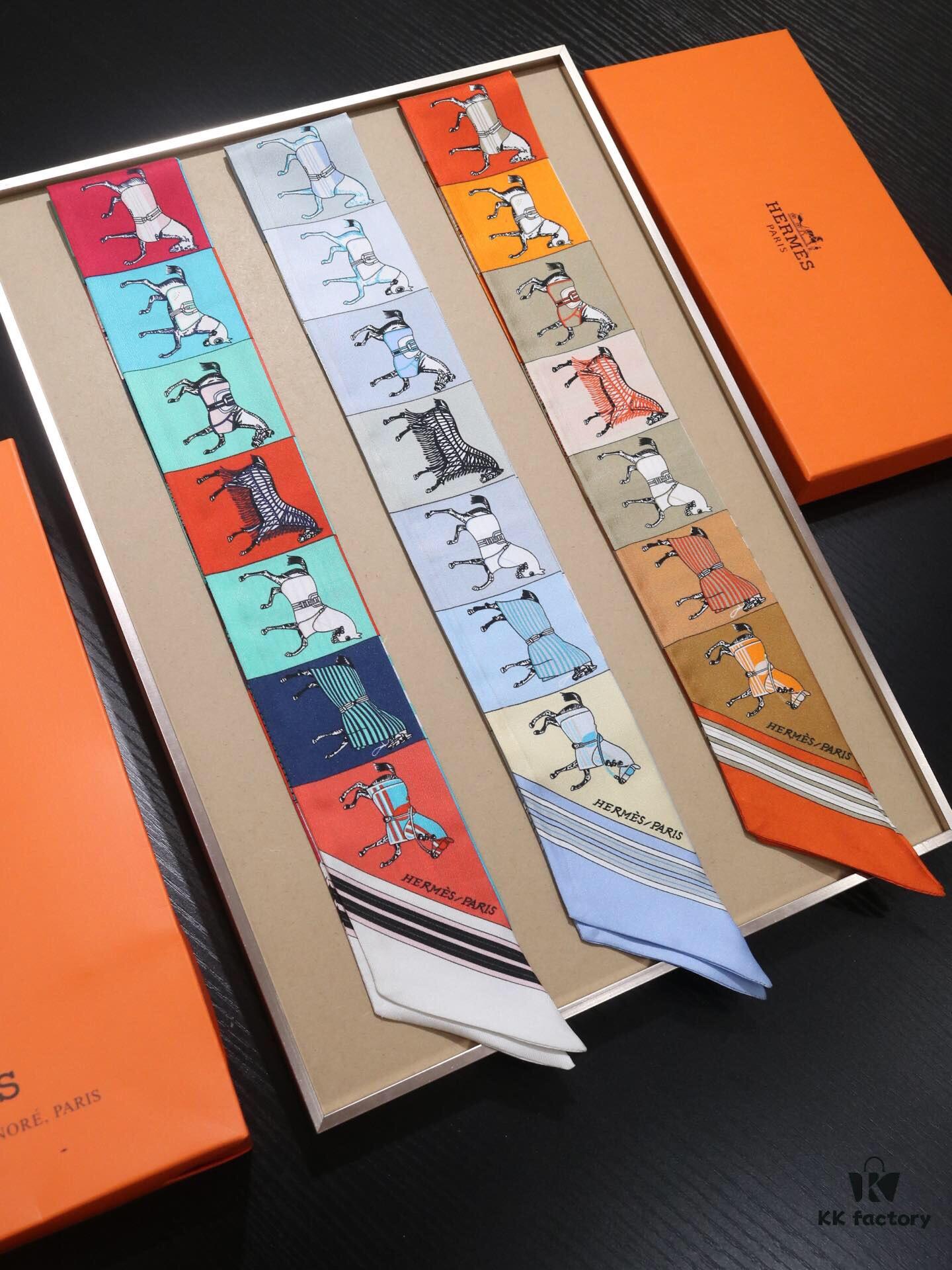 Counter Synchronized‼️ Hermès New Collection Silk Ribbon‼️ Top-Quality Twill Silk with Ultra-Fine Printing and Crystal-Clear Details, Perfect for Gifting or Personal Use 🎁