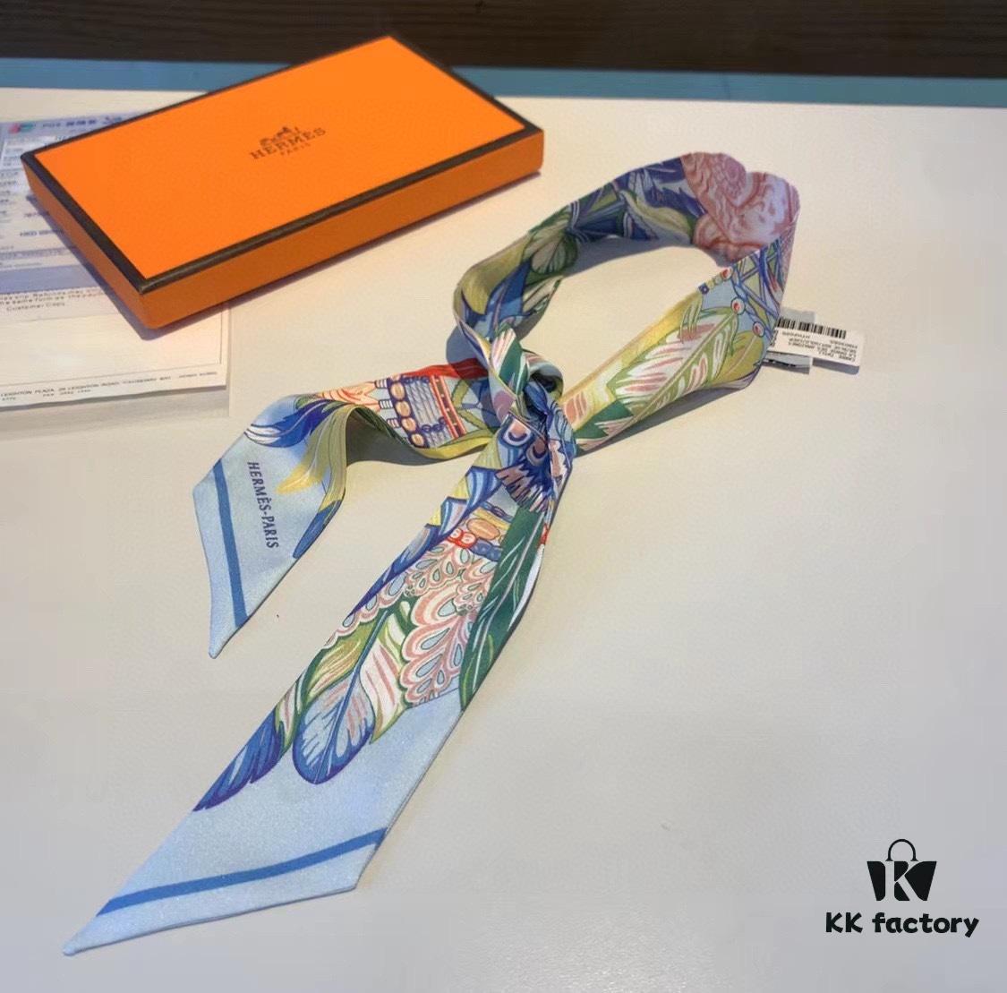 Hermès 'Dance of Peace' Heavyweight Twill Silk Twilly Scarf, New Arrival with Packaging