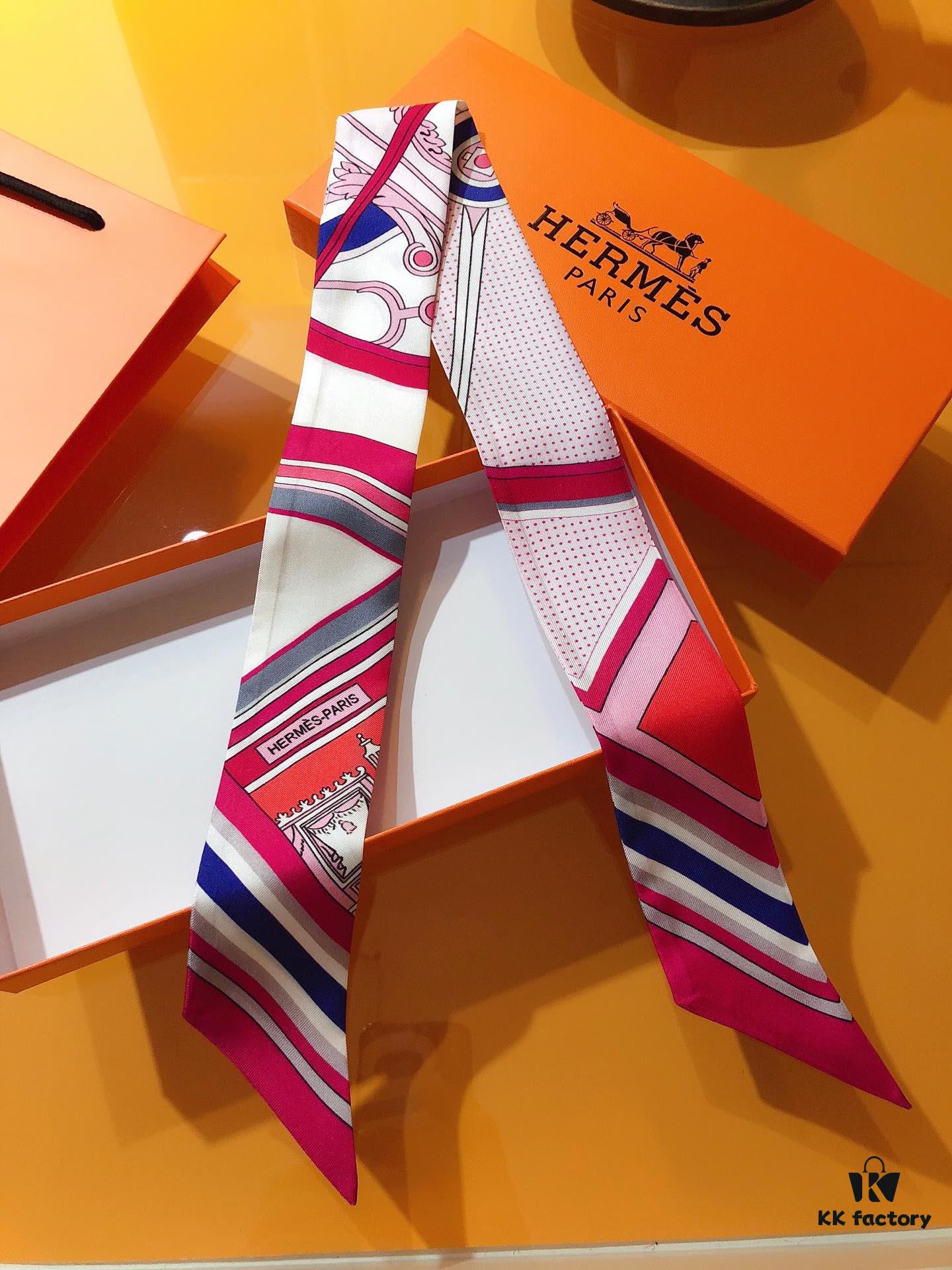 Counter Sync‼️ Hermès Washington Carriage Silk Ribbon‼️ Top-tier Twill Silk, Ultra-fine Printing with Exceptionally Clear Patterns, Perfect Choice for Gifting or Personal Use🎁