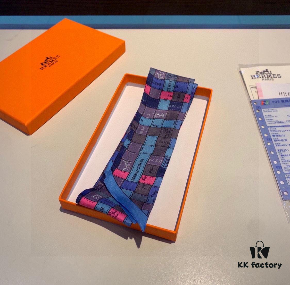 Hermes Counter Newest Style Multi-functional Small Silk Ribbon, Bright Colors, Elegant and Casual Design, 5cm*90cm