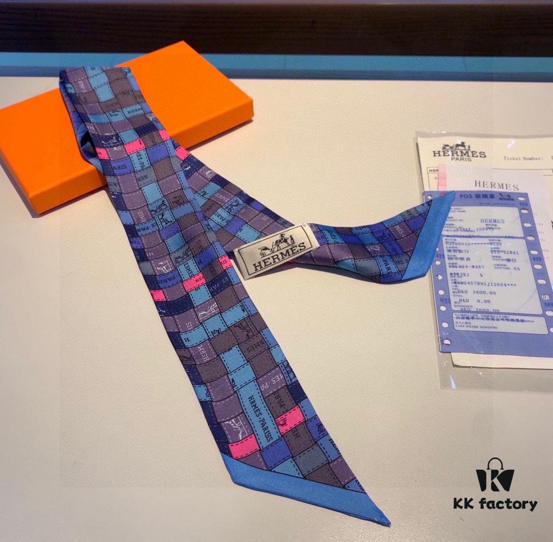 Hermes Counter Newest Style Multi-functional Small Silk Ribbon, Bright Colors, Elegant and Casual Design, 5cm*90cm