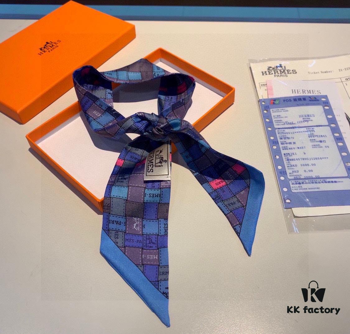 Hermes Counter Newest Style Multi-functional Small Silk Ribbon, Bright Colors, Elegant and Casual Design, 5cm*90cm