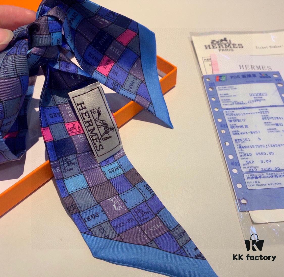 Hermes Counter Newest Style Multi-functional Small Silk Ribbon, Bright Colors, Elegant and Casual Design, 5cm*90cm