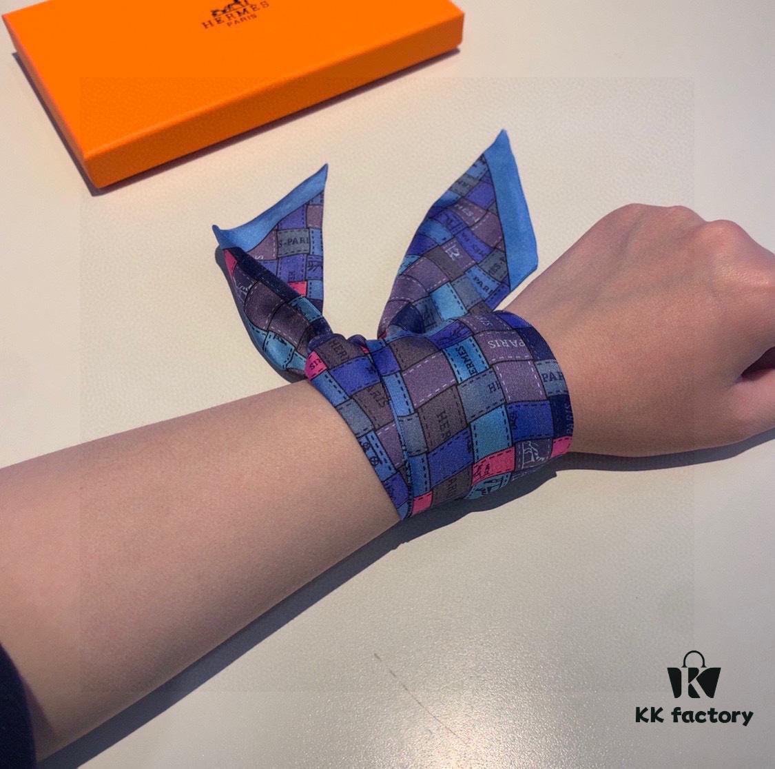 Hermes Counter Newest Style Multi-functional Small Silk Ribbon, Bright Colors, Elegant and Casual Design, 5cm*90cm