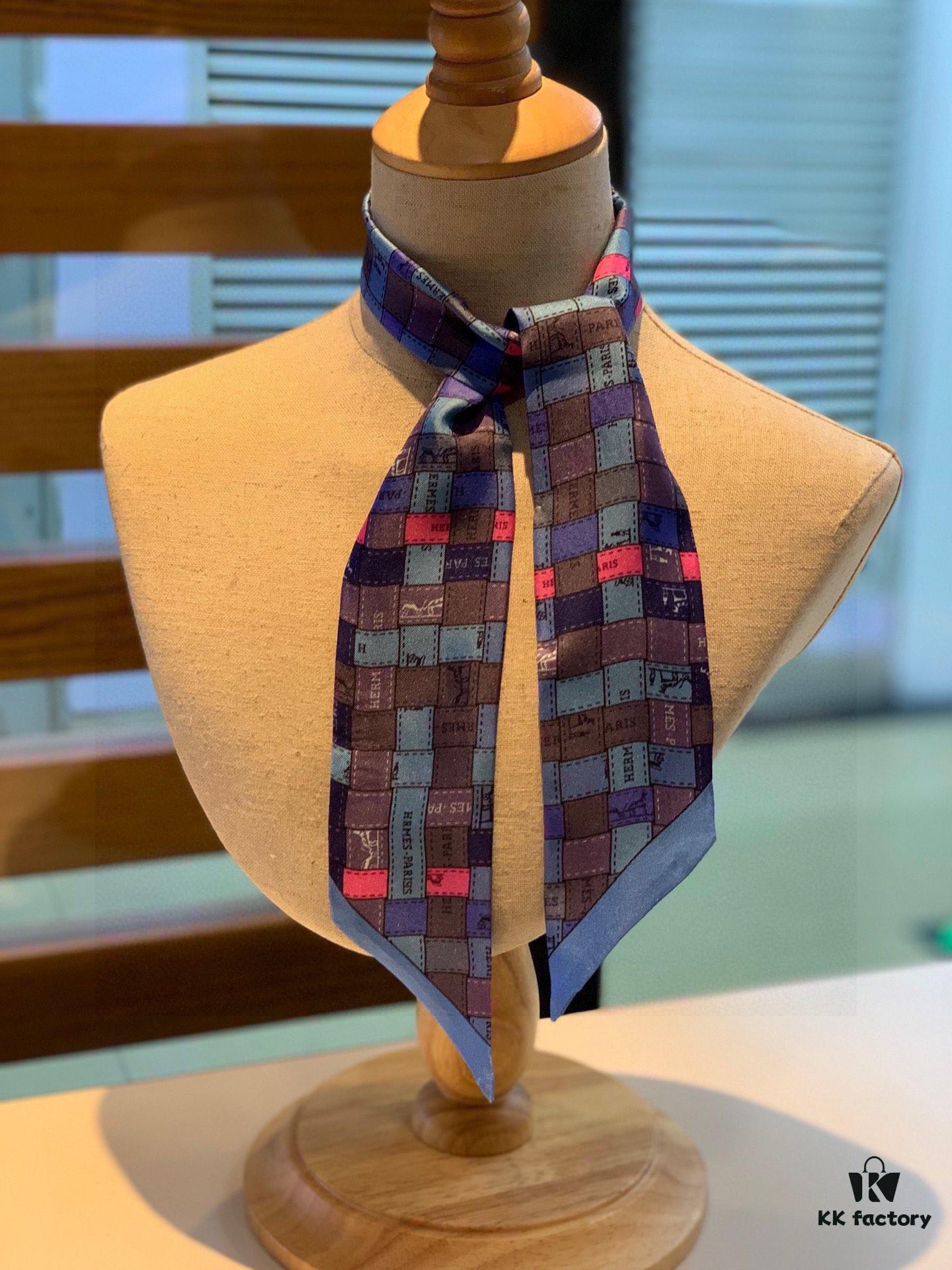 Hermes Counter Newest Style Multi-functional Small Silk Ribbon, Bright Colors, Elegant and Casual Design, 5cm*90cm