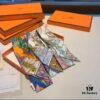 Hermes Branch Song Small Silk Scarf with Packaging, Soft and Skin-Friendly, Stylish Design, Multi-Purpose Use as Hairband, Bag Accessory, or Neck Ribbon, 85×6cm Fringe