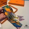 Hermes Branch Song Small Silk Scarf with Packaging, Soft and Skin-Friendly, Stylish Design, Multi-Purpose Use as Hairband, Bag Accessory, or Neck Ribbon, 85×6cm Fringe