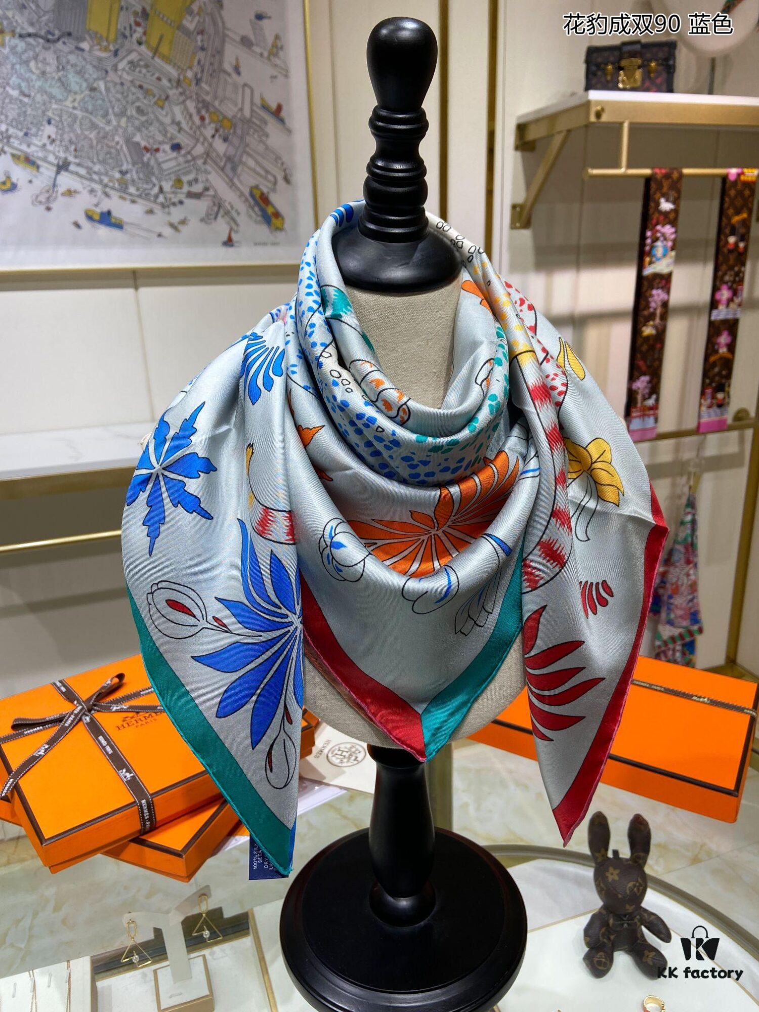 Beautifully Crafted 'Pair of Leopards 90' Pure Silk Scarf, Top-Tier Artisanry, Exceptional Value