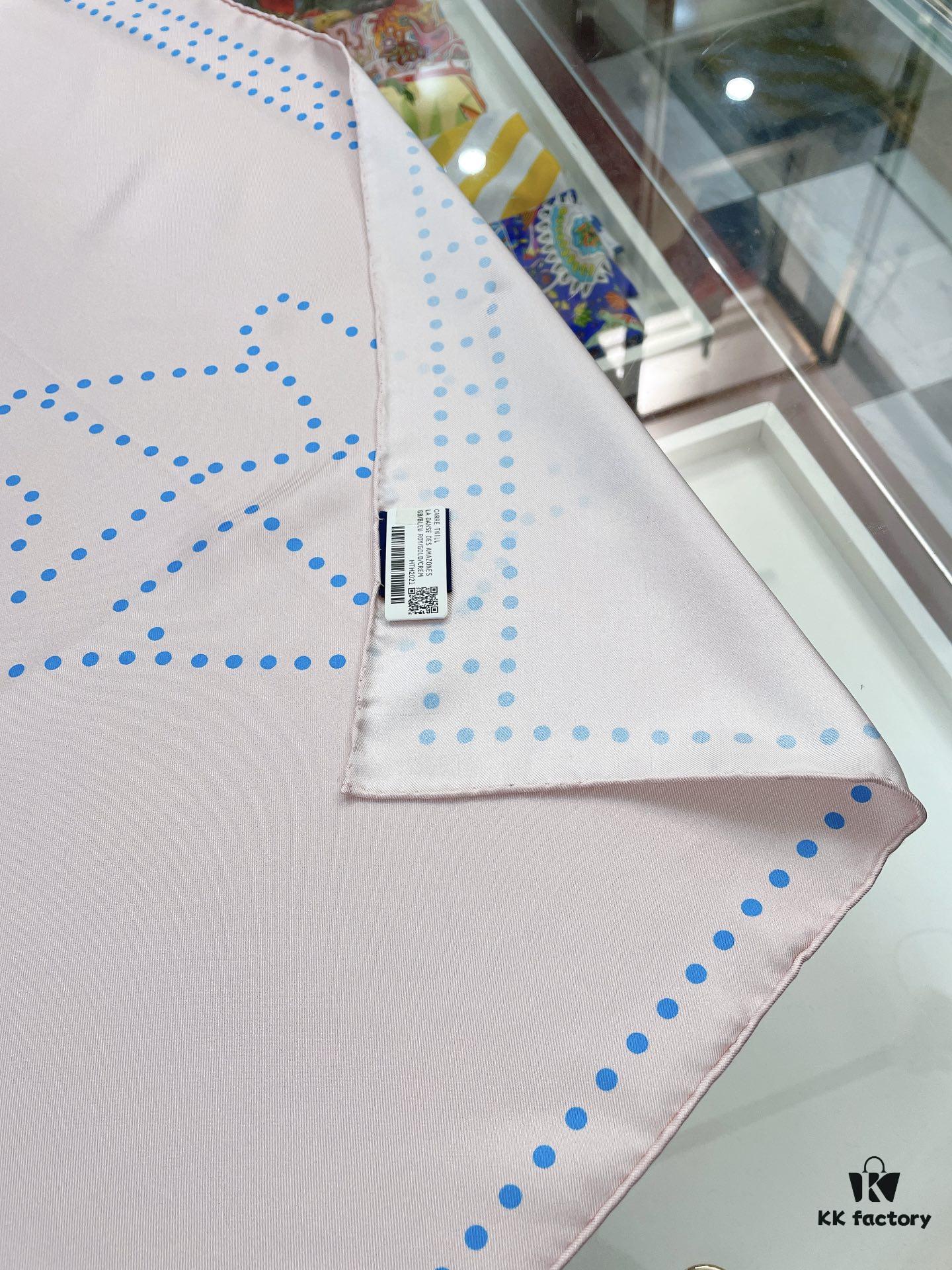 Hermès 2022 New Arrival 'Polka Dot Color-Block Warhorse' Scarf