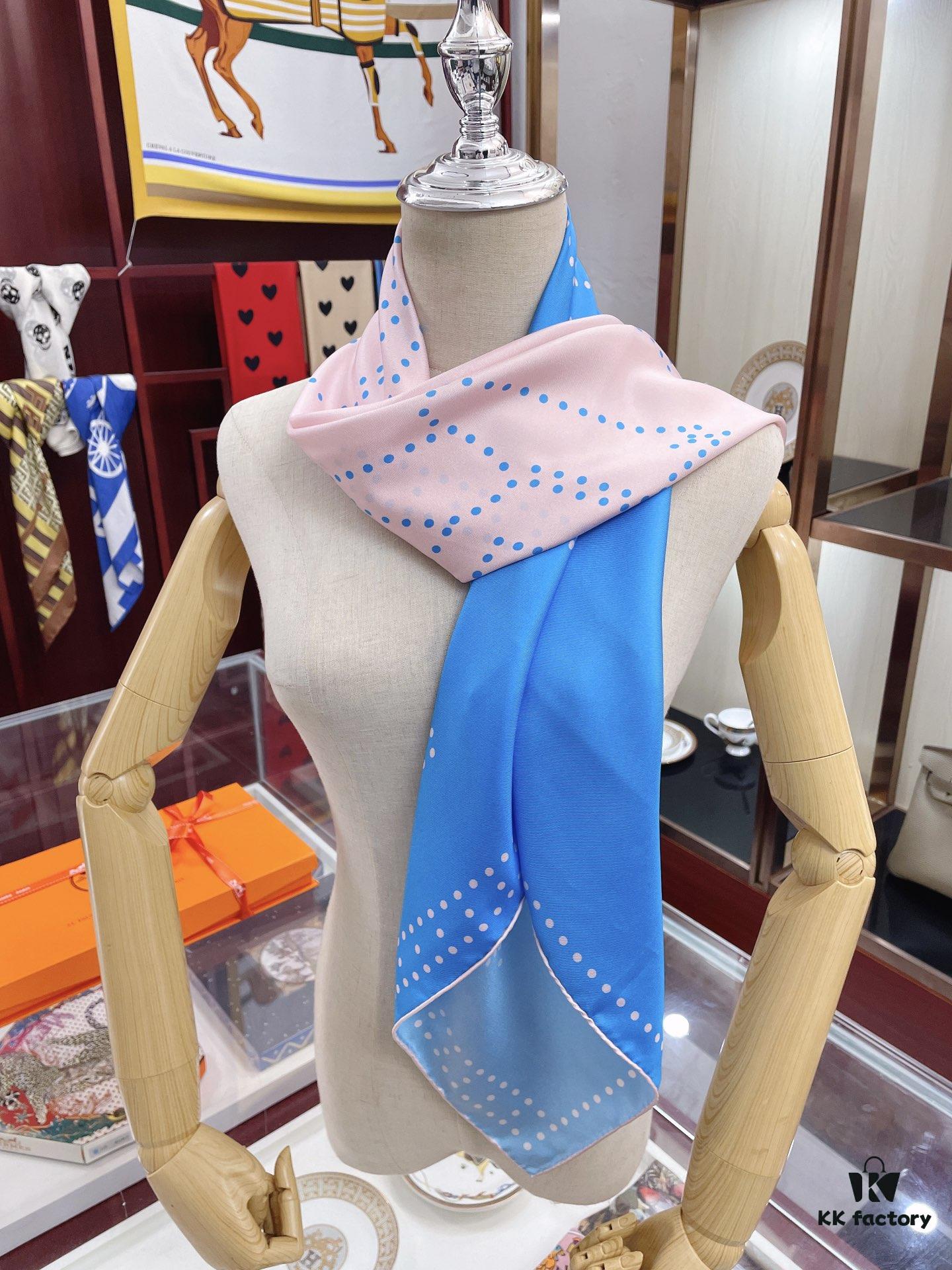 Hermès 2022 New Arrival 'Polka Dot Color-Block Warhorse' Scarf