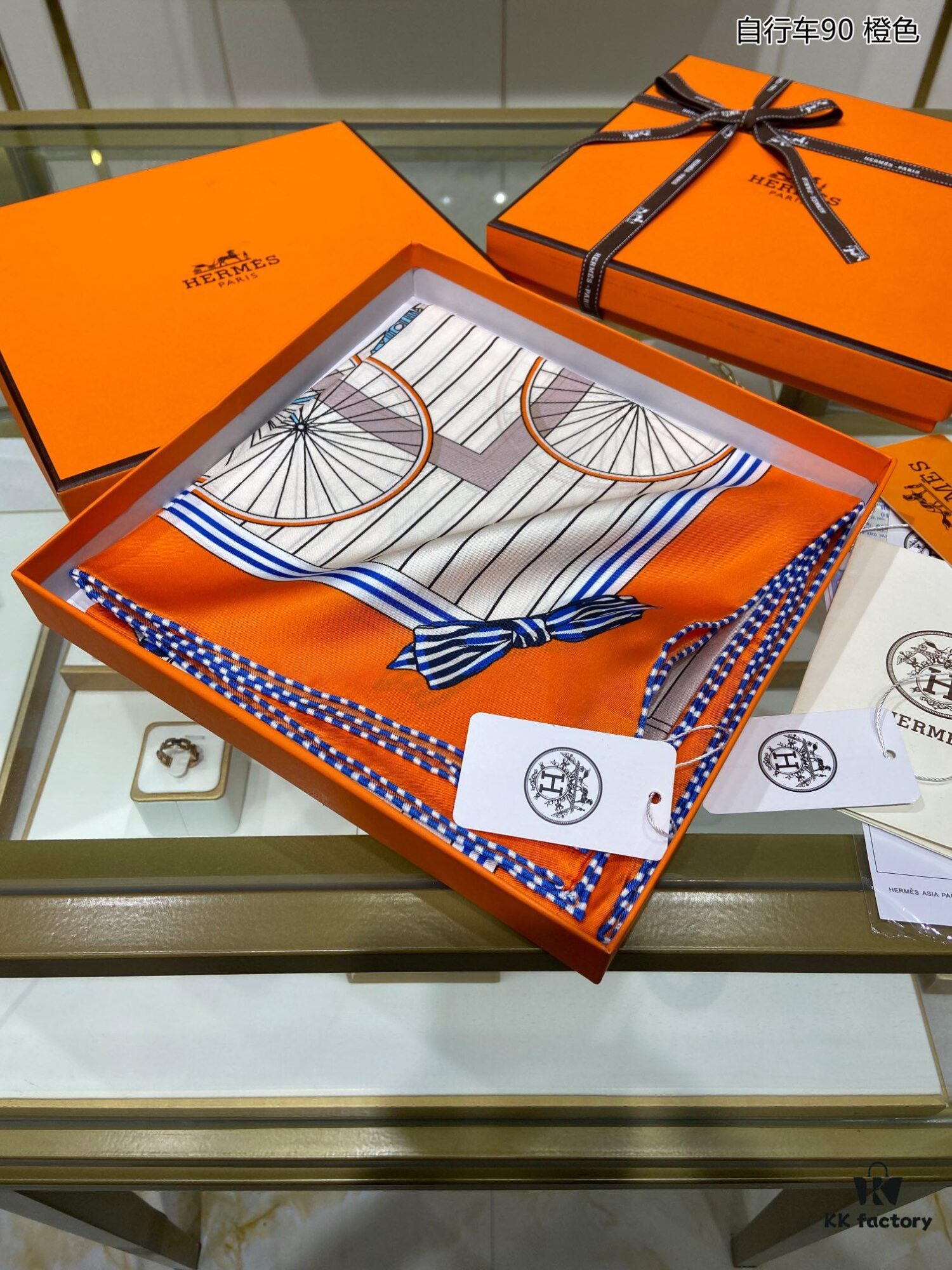 Bicycle 90 Silk Scarf, 100% Twill Silk, 90cm*90cm, Top Craftsmanship Design, Highly Valued by Customers