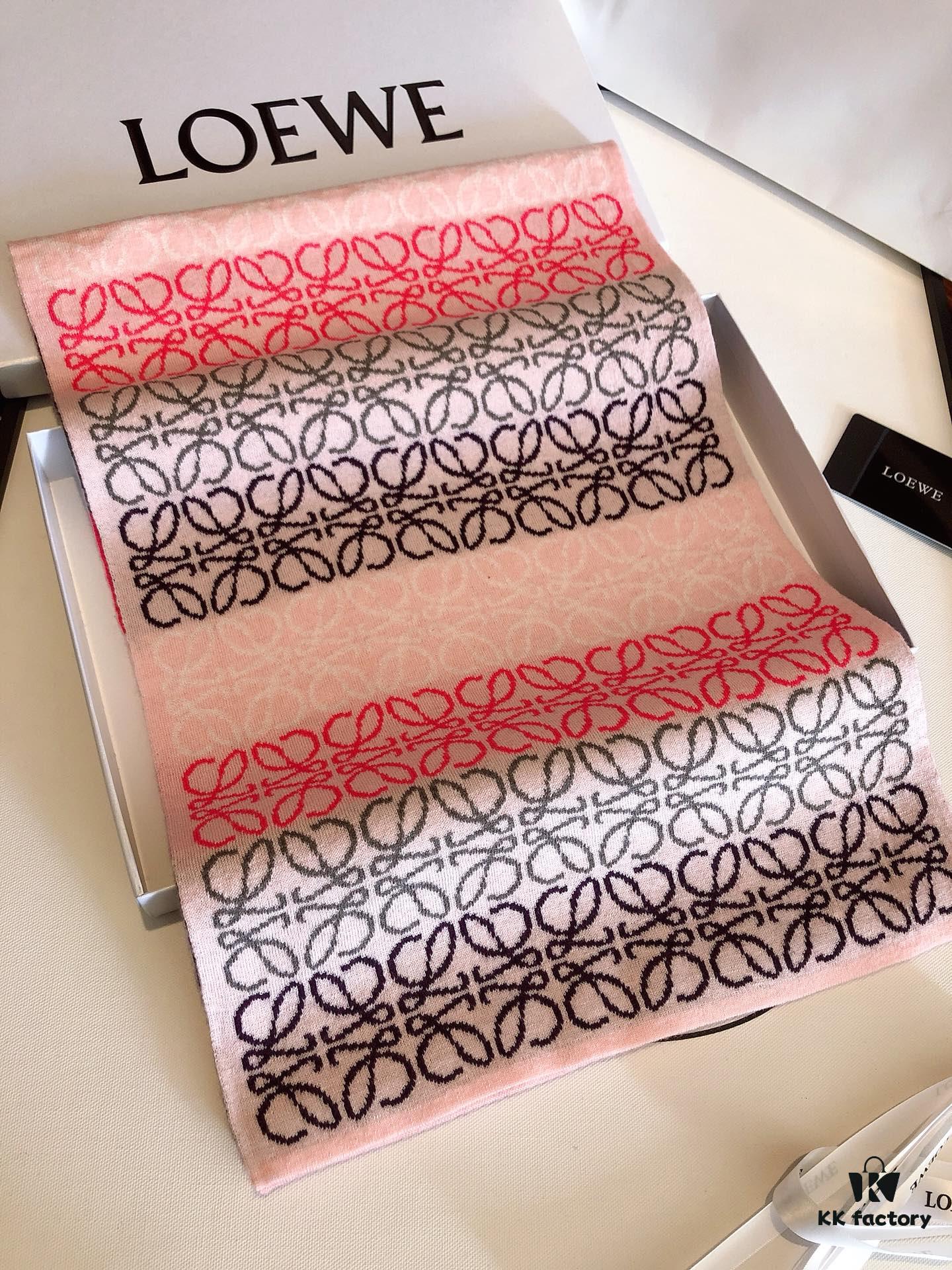 LOEWE Men's Cashmere Knit Scarf, High-End Classic Design, Matches Store Version