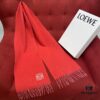 Watermelon Red LOEWE Classic Unisex Scarf – Winter Must-Have – 90% Wool + 10% Cashmere, 30x180cm