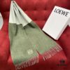 Light Green and Gray Patchwork LOEWE Classic Unisex Scarf – Winter Must-Have – 90% Wool and 10% Cashmere, Warm and Soft, 30x180CM