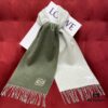 Light Green and Gray Patchwork LOEWE Classic Unisex Scarf – Winter Must-Have – 90% Wool and 10% Cashmere, Warm and Soft, 30x180CM