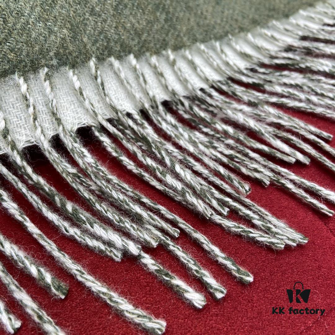 Light Green and Gray Patchwork LOEWE Classic Unisex Scarf – Winter Must-Have – 90% Wool and 10% Cashmere, Warm and Soft, 30x180CM