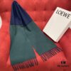 Emerald Green and Blue Combined LOEWE Classic Unisex Scarf – Winter Must-Have – 90% Wool and 10% Cashmere, Warm and Soft, 30*180CM