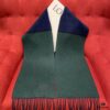 Emerald Green and Blue Combined LOEWE Classic Unisex Scarf – Winter Must-Have – 90% Wool and 10% Cashmere, Warm and Soft, 30*180CM