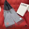 Black and Gray LOEWE Classic Unisex Scarf – Winter Must-Have – 90% Wool, 10% Cashmere
