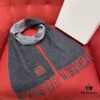 Black and Gray LOEWE Classic Unisex Scarf – Winter Must-Have – 90% Wool, 10% Cashmere