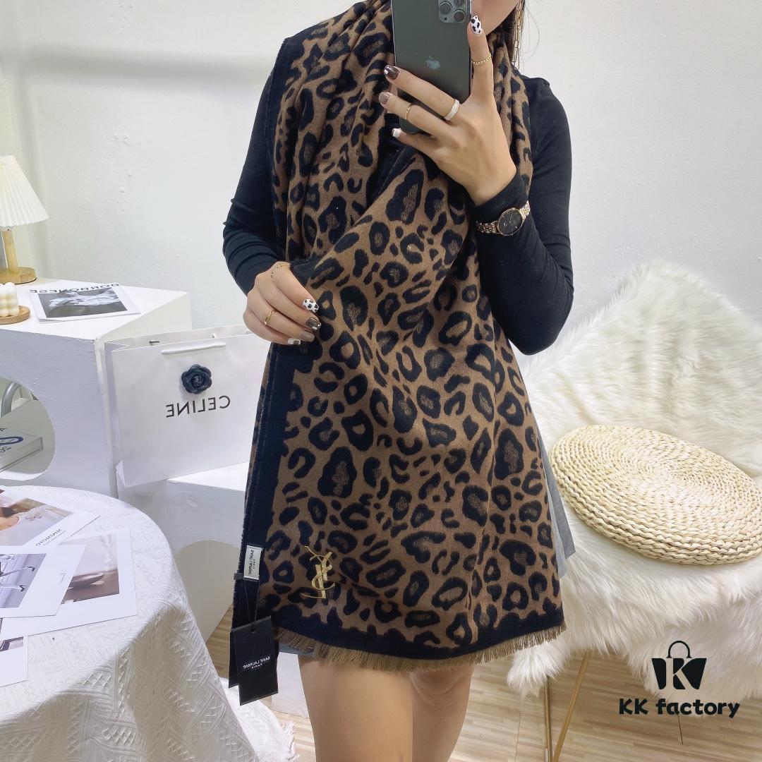 Cashmere High Quality Exquisite Embroidery YSL Saint Laurent Solid Color Premium 3D Embroidered Scarf