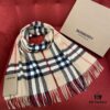 【Collector's Beige】 BURBERRY Classic Entry-Level Bestseller, Timeless Plaid Design, Simple and Elegant Unisex Scarf, An Everlasting Fashion Piece – Upgraded Version with No Color Difference, Original Factory Yarn Material – Size: 168*30cm