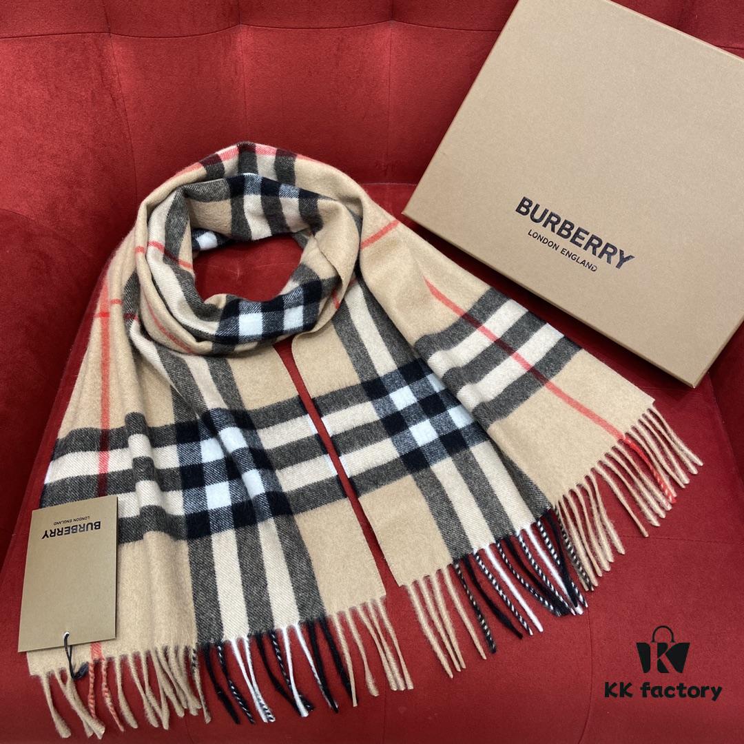 【Collector's Beige】 BURBERRY Classic Entry-Level Bestseller, Timeless Plaid Design, Simple and Elegant Unisex Scarf, An Everlasting Fashion Piece – Upgraded Version with No Color Difference, Original Factory Yarn Material – Size: 168*30cm