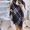 Burberry Classic Wide Plaid Wool Cashmere Blend Oversized Shawl