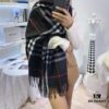 Burberry Classic Wide Plaid Wool Cashmere Blend Oversized Shawl