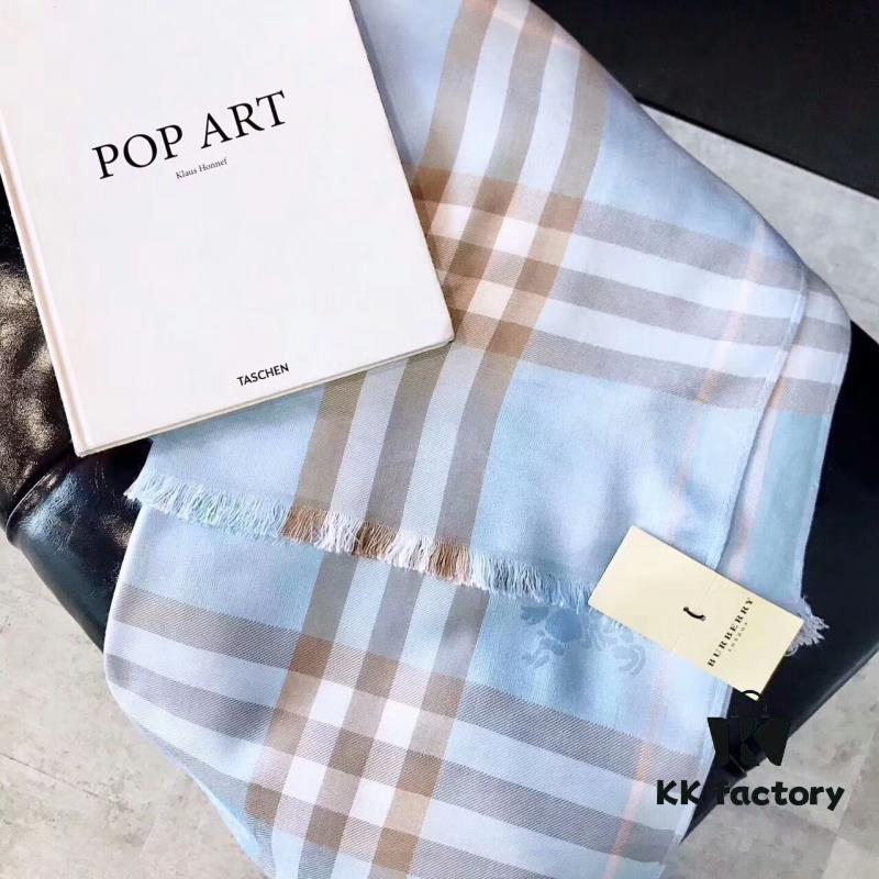 Luxury BURBERRY Cashmere Rectangular Shawl with Iconic Equestrian Logo, 180*70CM, 11 Colors Available