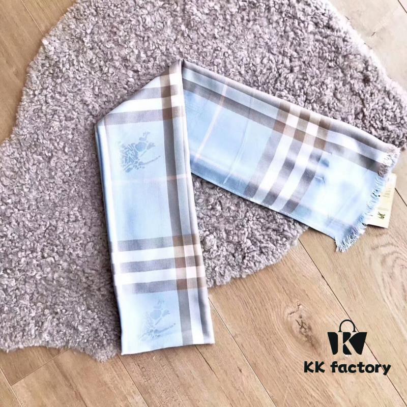 Luxury BURBERRY Cashmere Rectangular Shawl with Iconic Equestrian Logo, 180*70CM, 11 Colors Available