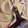 Burberry New Scarf – Elegant Solid Color with Subtle Stripes, Silk-Cashmere Blend, Lightweight and Warm