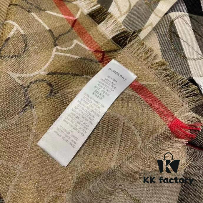 Versatile and Stylish Metallic Logo Plaid Scarf from Bu – New Arrival