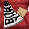 Black and White BURBERRY Classic Large Letter Scarf, 100% Wool, 33*188cm