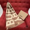 Camel Color BURBERRY Stylish Scarf Can Perfectly Accentuate Your Outfit – Even Transform the Ordinary into Extraordinary, Classic Large Logo Scarf, 100% Wool, 33*188cm