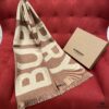 Camel Color BURBERRY Stylish Scarf Can Perfectly Accentuate Your Outfit – Even Transform the Ordinary into Extraordinary, Classic Large Logo Scarf, 100% Wool, 33*188cm