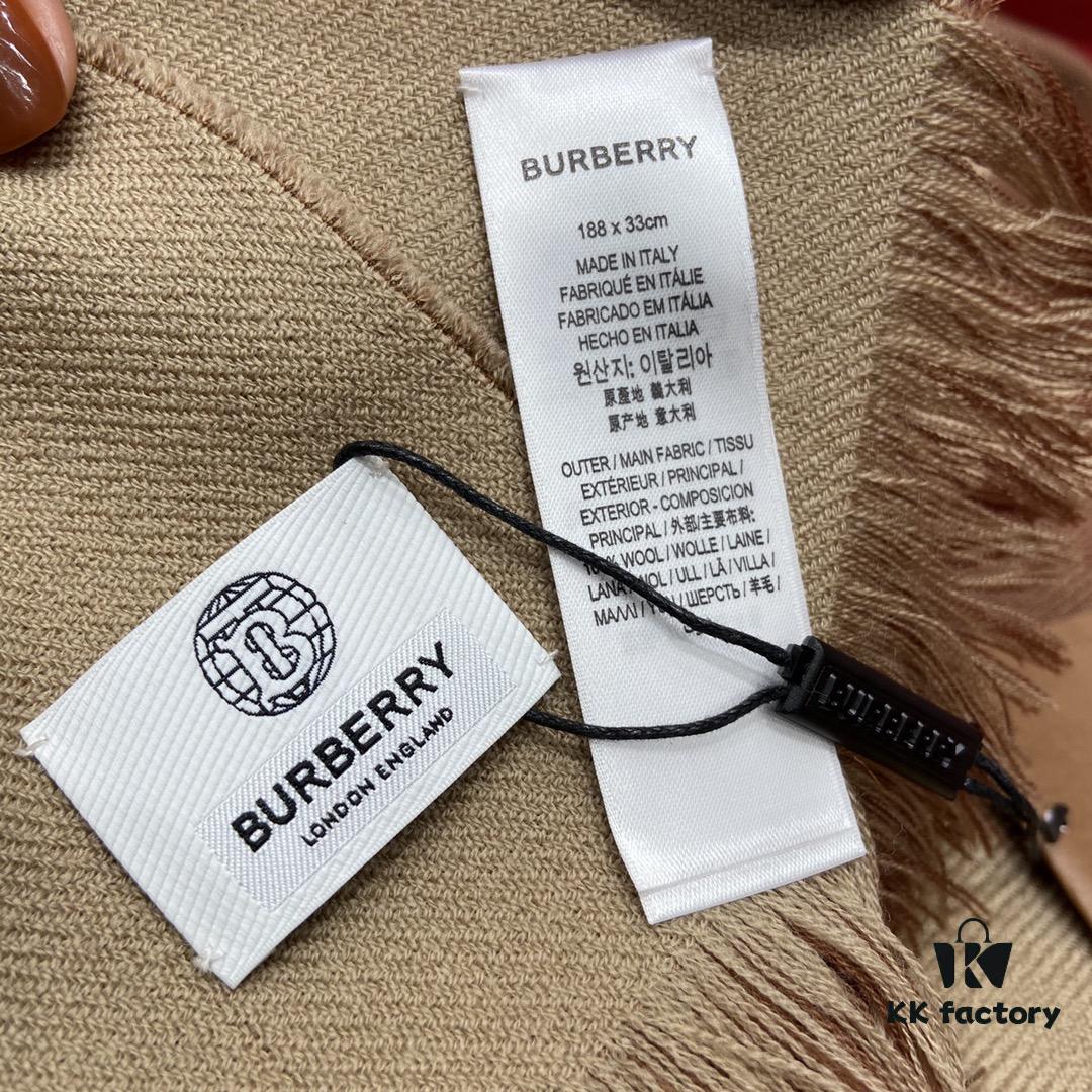 Camel Color BURBERRY Stylish Scarf Can Perfectly Accentuate Your Outfit – Even Transform the Ordinary into Extraordinary, Classic Large Logo Scarf, 100% Wool, 33*188cm
