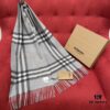 Gray BURBERRY Classic Entry-Level Bestseller Scarf, Timeless Check Pattern, Simple and Elegant Unisex Design, Never-Go-Out-of-Fashion Accessory