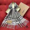 Gray BURBERRY Classic Entry-Level Bestseller Scarf, Timeless Check Pattern, Simple and Elegant Unisex Design, Never-Go-Out-of-Fashion Accessory
