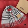 Gray BURBERRY Classic Entry-Level Bestseller Scarf, Timeless Check Pattern, Simple and Elegant Unisex Design, Never-Go-Out-of-Fashion Accessory