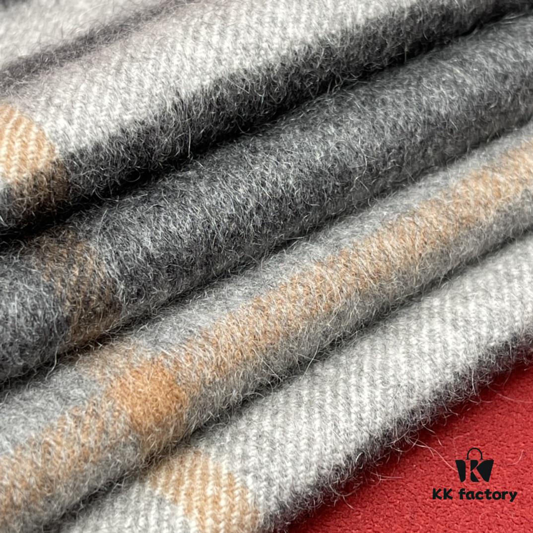 Gray BURBERRY Classic Entry-Level Bestseller Scarf, Timeless Check Pattern, Simple and Elegant Unisex Design, Never-Go-Out-of-Fashion Accessory