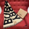Black Coffee Color BURBERRY Classic Monogram Wool Scarf 100% Wool 33*188cm