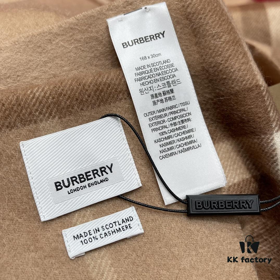 Mid-tone Camel Color BURBERRY Classic Entry-level Bestseller, Timeless Check Pattern, Simple and Elegant Unisex Scarf, Never Out of Style