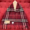 Burgundy Burberry Classic Entry-Level Bestseller, Timeless Check Pattern, Simple and Elegant Unisex Scarf – A Never-Outdated Accessory. Upgraded with No Color Difference, Original Factory Yarn Material. Size: 168*30cm