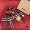 Burgundy Burberry Classic Entry-Level Bestseller, Timeless Check Pattern, Simple and Elegant Unisex Scarf – A Never-Outdated Accessory. Upgraded with No Color Difference, Original Factory Yarn Material. Size: 168*30cm