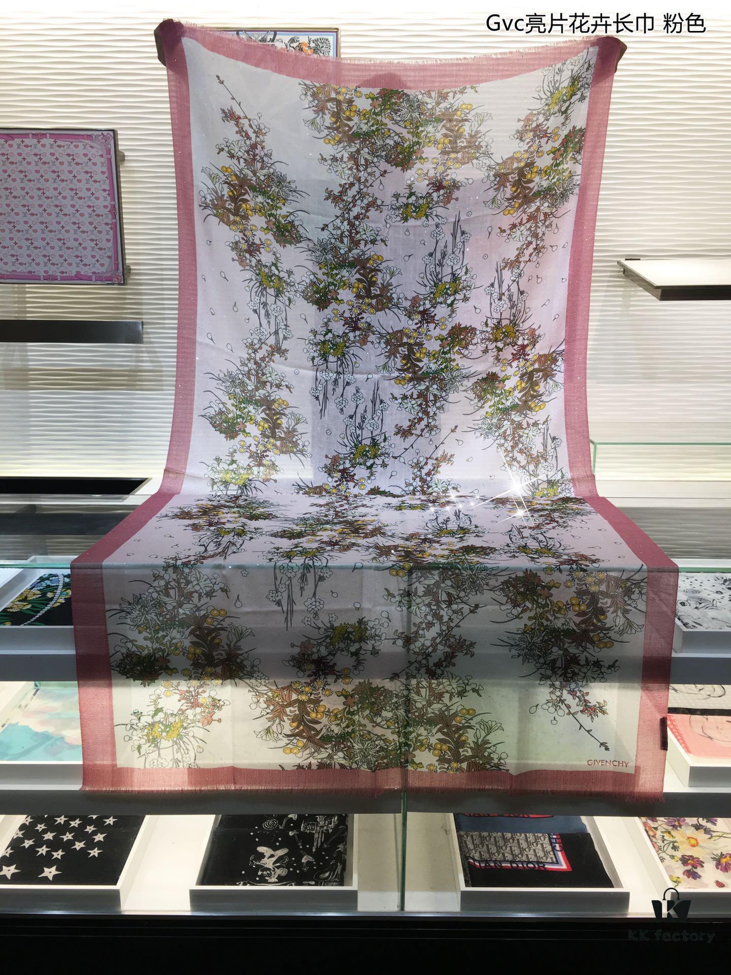 Glowing Gvc Sequin Floral Cashmere Scarf - Premium Pure Cashmere with Silver Thread, Exclusive New Arrival