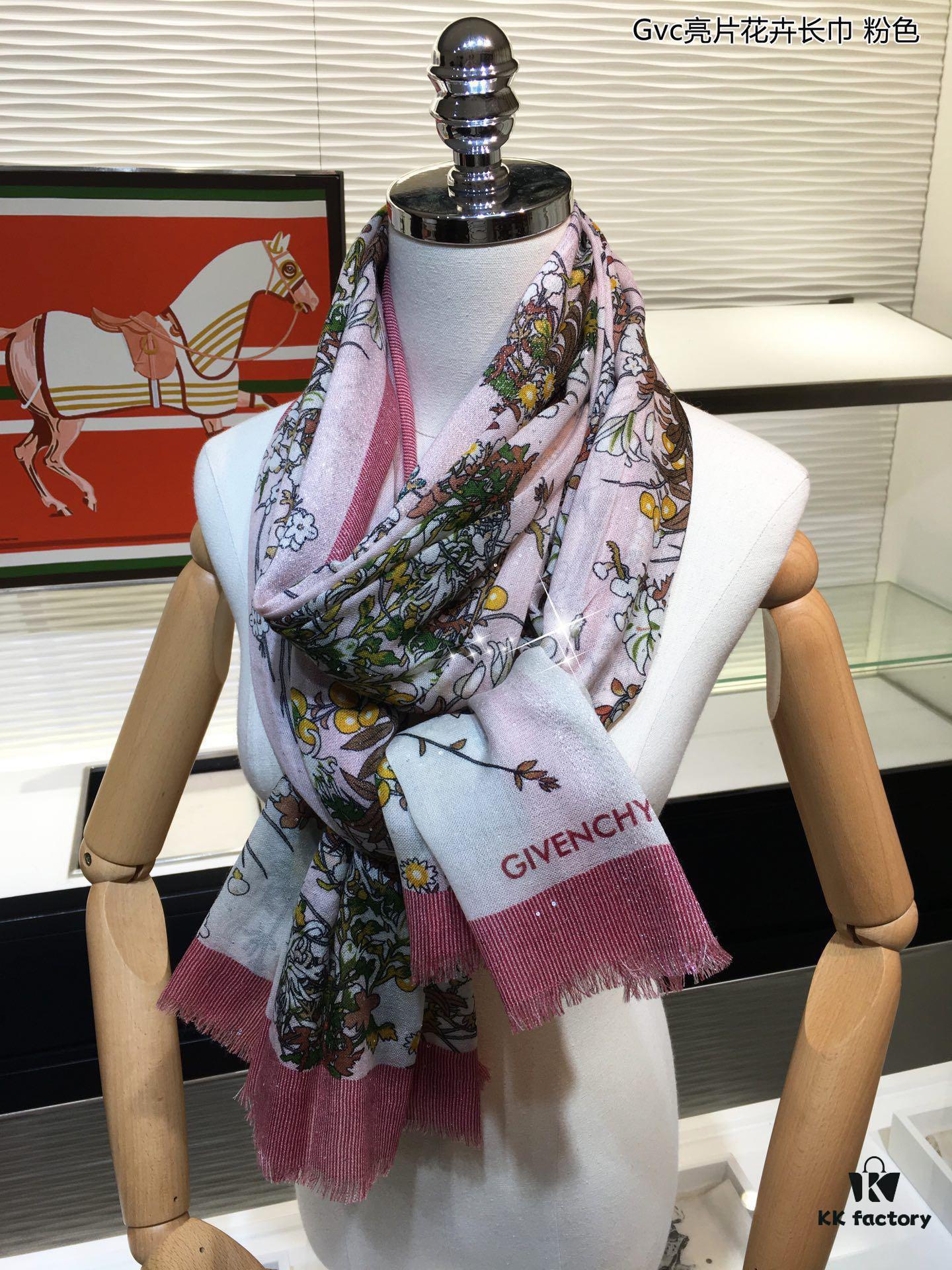 Glowing Gvc Sequin Floral Cashmere Scarf - Premium Pure Cashmere with Silver Thread, Exclusive New Arrival